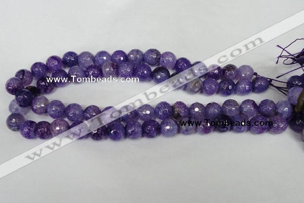 CAG1537 15.5 inches 12mm faceted round fire crackle agate beads