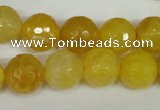 CAG1539 15.5 inches 12mm faceted round fire crackle agate beads