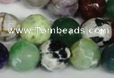 CAG1550 15.5 inches 14mm faceted round fire crackle agate beads