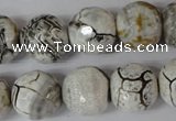 CAG1555 15.5 inches 16mm faceted round fire crackle agate beads