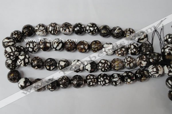 CAG1556 15.5 inches 16mm faceted round fire crackle agate beads