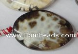 CAG1580 15.5 inches 25*35mm twisted oval fire crackle agate beads