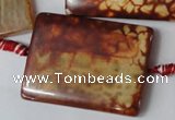 CAG1587 15.5 inches 30*40mm rectangle fire crackle agate beads