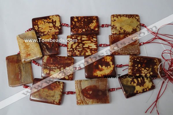 CAG1587 15.5 inches 30*40mm rectangle fire crackle agate beads