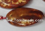 CAG1591 15.5 inches 22*38mm twisted oval fire crackle agate beads