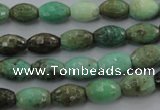 CAG1606 15.5 inches 8*10mm faceted rice green grass agate beads