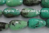 CAG1610 15.5 inches 12*20mm faceted teardrop green grass agate beads