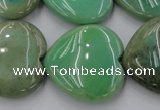 CAG1612 15.5 inches 30*30mm heart green grass agate beads