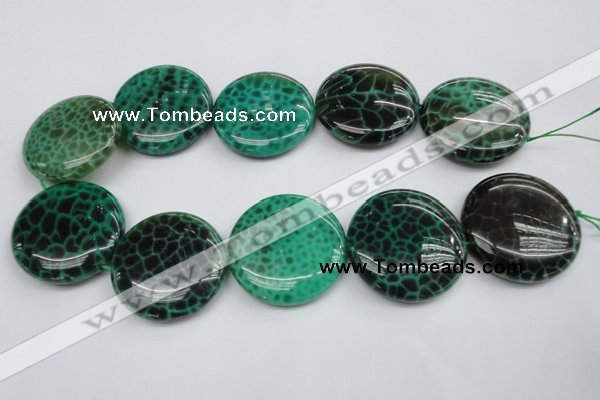 CAG1626 15.5 inches 40mm flat round peafowl agate gemstone beads