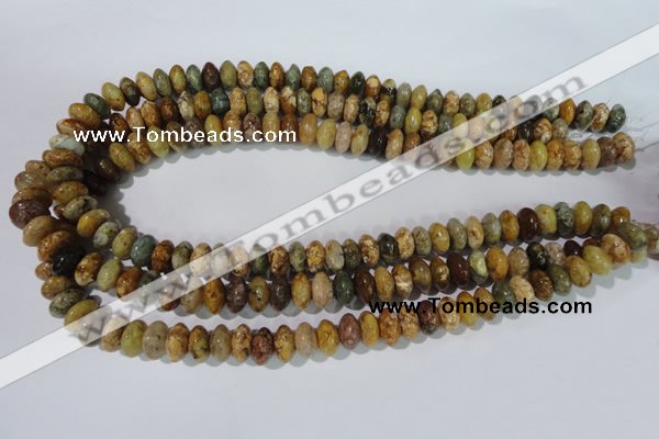 CAG1721 15.5 inches 6*10mm rondelle rainbow agate beads wholesale