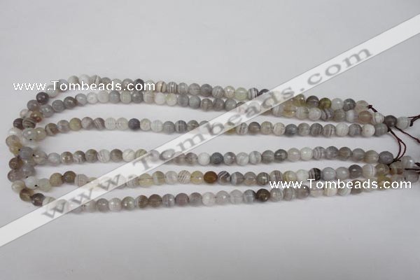 CAG1752 15.5 inches 6mm faceted round Chinese botswana agate beads