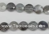 CAG1762 15.5 inches 10mm faceted coin Chinese botswana agate beads