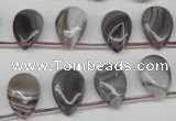 CAG1769 Top-drilled 10*14mm flat teardrop Chinese botswana agate beads