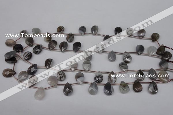 CAG1771 10*14mm faceted flat teardrop Chinese botswana agate beads