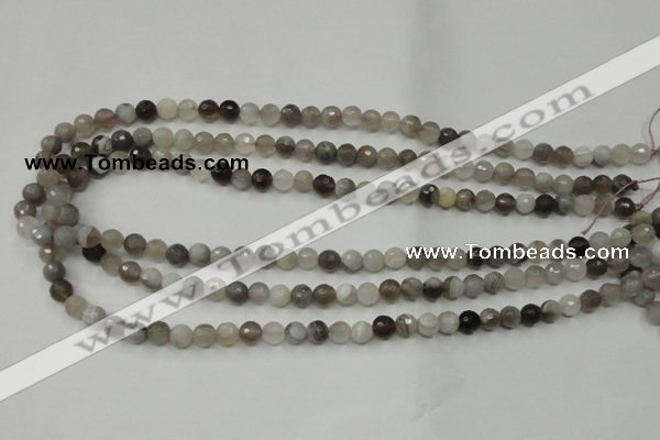 CAG1801 15.5 inches 6mm faceted round grey botswana agate beads