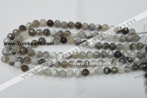 CAG1802 15.5 inches 8mm faceted round grey botswana agate beads