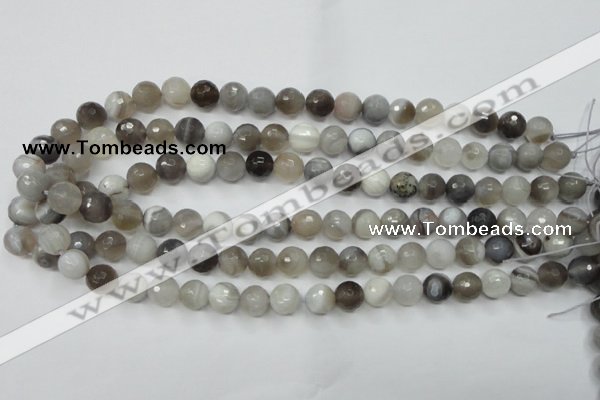 CAG1803 15.5 inches 10mm faceted round grey botswana agate beads