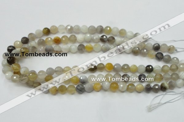 CAG1812 15.5 inches 8mm faceted round Chinese botswana agate beads