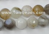 CAG1814 15.5 inches 12mm faceted round Chinese botswana agate beads