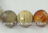 CAG1815 15.5 inches 14mm faceted round Chinese botswana agate beads