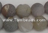 CAG1841 15.5 inches 16mm round matte druzy agate beads whholesale