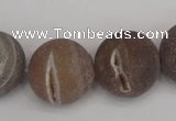 CAG1847 15.5 inches 20mm round matte druzy agate beads whholesale