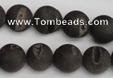 CAG1848 15.5 inches 14mm round matte druzy agate beads whholesale