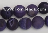 CAG1852 15.5 inches 14mm round matte druzy agate beads whholesale