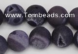 CAG1853 15.5 inches 16mm round matte druzy agate beads whholesale