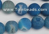 CAG1857 15.5 inches 16mm round matte druzy agate beads whholesale