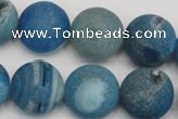 CAG1858 15.5 inches 18mm round matte druzy agate beads whholesale