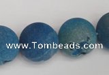 CAG1859 15.5 inches 20mm round matte druzy agate beads whholesale