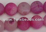 CAG1866 15.5 inches 16mm round matte druzy agate beads whholesale