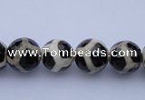 CAG1870 15.5 inches 6mm faceted round tibetan agate beads wholesale