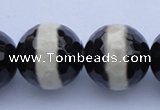 CAG1882 15.5 inches 14mm faceted round tibetan agate beads wholesale