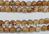 CAG1885 15.5 inches 6mm faceted round lemon crazy lace agate beads