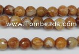 CAG1886 15.5 inches 8mm faceted round lemon crazy lace agate beads