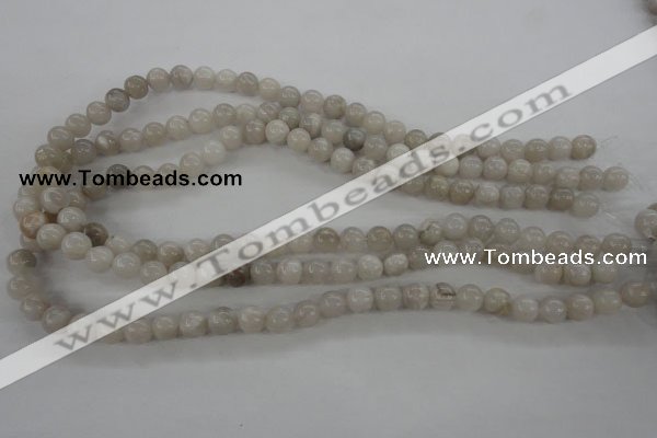 CAG1896 15.5 inches 8mm round grey agate beads wholesale