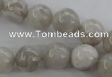 CAG1899 15.5 inches 14mm round grey agate beads wholesale