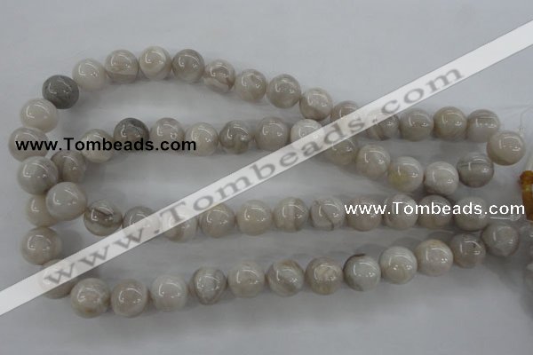 CAG1899 15.5 inches 14mm round grey agate beads wholesale