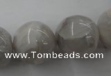 CAG1902 15.5 inches 20mm round grey agate beads wholesale