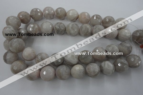 CAG1911 15.5 inches 20mm faceted round grey agate beads wholesale