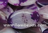 CAG202 15.5 inches 25*35mm oval purple agate gemstone beads