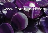 CAG203 15.5 inches 20mm faceted coin purple agate gemstone beads