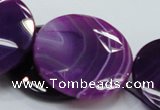 CAG204 15.5 inches 40mm faceted coin purple agate gemstone beads