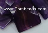 CAG207 15.5 inches 30*30mm faceted square purple agate beads