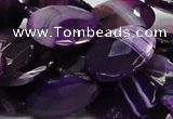 CAG208 15.5 inches 18*25mm faceted oval purple agate gemstone beads