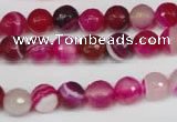 CAG2086 15.5 inches 8mm faceted round fuchsia line agate beads