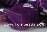 CAG211 15.5 inches 30*40mm faceted oval purple agate gemstone beads