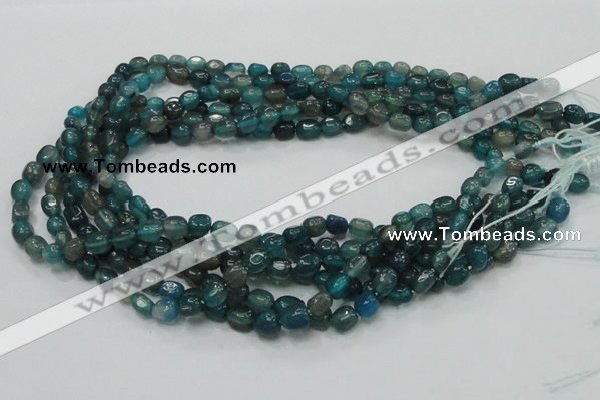 CAG212 15.5 inches 6*8mm freeform blue agate gemstone beads